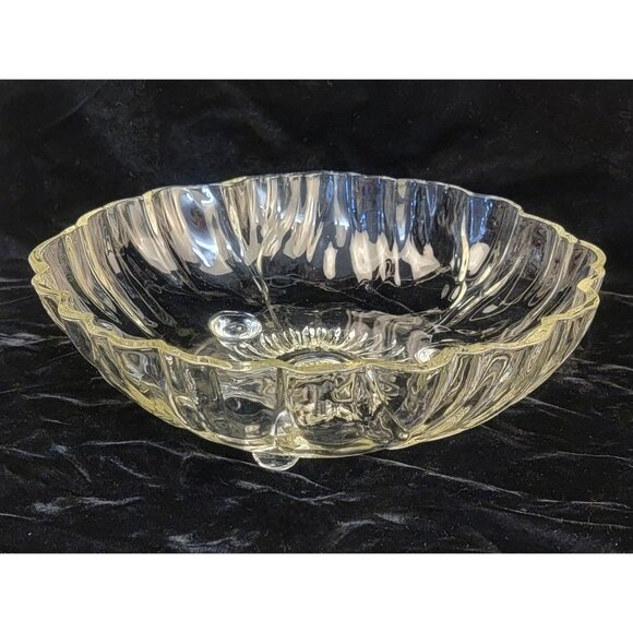 Vintage Indiana Glass "Sunflower" Three-Footed Serving Bowl - Picture 1 of 14